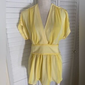 ANNE KLEIN Yellow Peplum Top